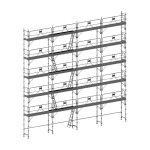 Echafaudage fixe de fa�ade 156m� - structure + planchers + plinthes + garde - corps - duo156gc - spp