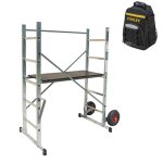 Echafaudage de jardin - hauteur de travail max. 1, 88m - 2 roues � 190mm - plateau 1, 00x0, 45m + sac ...