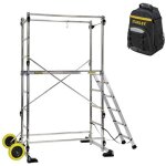 Echafaudage de jardin - hauteur de travail max. 3, 40m - 2 roues � 250mm - plateau 1, 30x0, 46m + sac ...