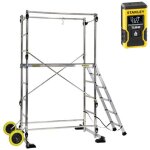 Echafaudage de jardin - hauteur de travail max. 3, 40m - 2 roues � 250mm - plateau 1, 30x0, 46m + t�l�m�tre ...