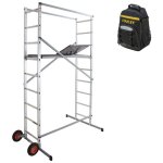 Echafaudage jardin - hauteur de travail max. 3, 66m - 2 roues � 240mm - plateau 1, 30x0, 46m + sac � ...