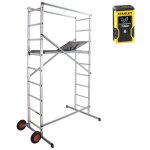 Echafaudage jardin - hauteur de travail max. 3, 66m - 2 roues � 240mm - plateau 1, 30x0, 46m + t�l�m�tre ...