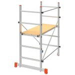 Echafaudage de travail hauteur travail 2. 85m plateau 110 x 40 cm aluminium charge 120kg brixo