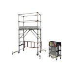Matis�re - echafaudage roulant alu teletower - hauteur de travail max 4m - t�lescopique