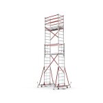 Matisre - echafaudage roulant embase tlescopique - hauteur max. de travail 5. 83m - 2 plateaux - s005xl ...