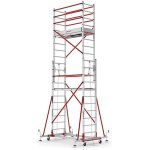 Echafaudage roulant embase t�lescopique - hauteur max. de travail 5. 83m - 2 plateaux - s005xln - pr