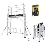Echafaudage roulant pliant - hauteur max. de travail 3. 80m + t�l�m�tre laser 12m - 22407420 / laser