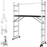 Echafaudage roulant scaffoldax2x7, �chafaudage jardin et pliant multifonction 4 en 1, echelle 2 plans, ...