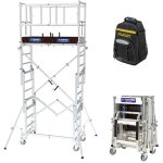 Echafaudage t�lescopique - xtower - hauteur travail max 4. 80m + sac � dos - xtower - sac