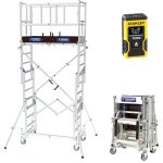 Echafaudage t�lescopique - xtower - hauteur travail max 4. 80m + t�l�m�tre laser 12m - xtower / laser ...