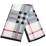 Echarpe a motif quadrille - blanche no 22