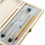 �chelle d'alcool professionnelle - ensemble de 3 hydrom�tres avec �chelle 0 - 100% + thermom�tre pour ...