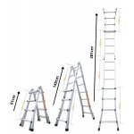 Échelle articulée et télescopique pliante en aluminium 4x3 marches 2, 81m - secury - t Échelle articulée et télescopique pliante en aluminium 4x3 marches 2, 81m - secury - t