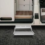 �chelle de bienvenue de camping - car manuelle � une couche avec bande lumineuse led, p�dale pliante ...