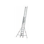 Echelle coulissante 2 plans aluminium � corde - longueur d'�chelle pli�e de 4. 43m et 7. 71m d�pli�e. ...