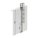 L'echelle europeenne - echelle a crinoline hauteur � franchir 6 m�tres norme nf 85 - 016