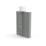 Matis�re - echelle � crinoline avec palier de sortie frontale 0, 6m et trappe de condamnation - hauteur ...