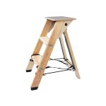 Echelle escabeau en bois 2 marches avec tablette