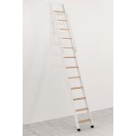 Echelle direct - echelle de meunier rabattable blanche 12 marches - hauteur sol  sol 2. 90m - largeur ...