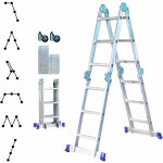 Echelle pliante articulée stavalance 4x3 marches, echafaudage multifonction, ecarteur de mur, escabeau, ... Echelle pliante articulée stavalance 4x3 marches, echafaudage multifonction, ecarteur de mur, escabeau, ...