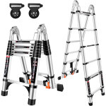 chelle polyvalente en alu de 4, 4m (2, 2m + 2, 2m) chelle escabeau tlescopique avec 2 roues