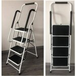 �chelle de s�curit� pliante � quatre �tages avec mains courantes de s�curit�, durable, structure en acier, ...
