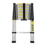 Echelle télescopique jusqu'à 150 kg escabeau stable en aluminium 3, 8 m - swanew Echelle télescopique jusqu'à 150 kg escabeau stable en aluminium 3, 8 m - swanew