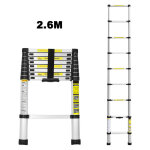Echelle tlescopique jusqu' 150 kg escabeau stable en aluminium multi - fonction 2, 6 m - argent - swanew ...