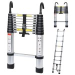 Einfeben - echelle tlescopique jusqu' 150 kg escabeau stable en aluminium multi - fonction 2, 6 m avec ...