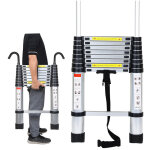 Echelle tlescopique jusqu' 150 kg escabeau stable en aluminium multi - fonction 2, 6 m avec crochet ...