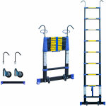Echelle telescopique 2, 6m telescova8 + , aluminium, pliable, extensible, multi - fonction, hauteur travail ...