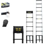 Echelle telescopique 3, 2m telescoo11, aluminium, pliable, extensible, hauteur de travail max 4, 1m, ...