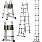 Chelle telescopique 3, 8m, polyvalent aluminium chelle tlescopiques portable pliable chelles multi ...