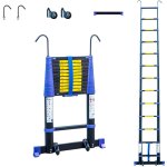 Jamais utilis] echelle telescopique 3, 8m telescova12 + , aluminium, pliable, extensible, multi - fonction, ...