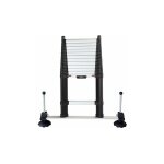 Echelle tlescopique 4. 10m avec barre stabilisatrice et pieds ajustables - hauteur de travail max. 4. ...