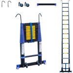 [jamais utilis] echelle telescopique 4, 4m telescova14 + , aluminium, pliable, extensible, multi - fonction, ...
