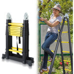 Echelle tlescopique alu escabeau escamotable echelle coulissante alu jusqu' 150 kg escabeau stable ...