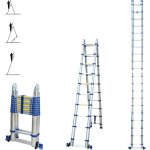 Echelle tlescopique articule 6, 2m stempakt, escabeau 2x10 marches pliable professionnel multifonction, ...