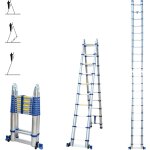 [jamais utilis] echelle tlescopique articule 6, 2m stempakt, escabeau 2x10 marches pliable professionnel ...