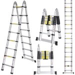 Chelle t�lescopique marchepieds escamotables avec stabilisateur ladder pliable et d�ployable charge maximale ...