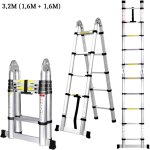 Echelle télescopique pliable 3, 2m en aluminium echelle extensible max charge 150kg Echelle télescopique pliable 3, 2m en aluminium echelle extensible max charge 150kg