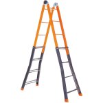 Échelle télescopique avec support en acier 4 + 4 étapes h 380 cm girafe brixo Échelle télescopique avec support en acier 4 + 4 étapes h 380 cm girafe brixo