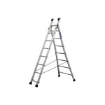 Echelle transformable 2 plans 8 + 9 barreaux - longueur max. 4. 45m - sol plat ou escalier - 630209 Echelle transformable 2 plans 8 + 9 barreaux - longueur max. 4. 45m - sol plat ou escalier - 630209