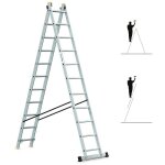 Hoström - echelle transformable 2 plans stablepro 2x11 marches aluminium extensible coulissante, 3 positions, ... Hoström - echelle transformable 2 plans stablepro 2x11 marches aluminium extensible coulissante, 3 positions, ...