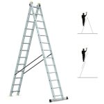 Hoström - echelle transformable 2 plans stablepro 2x13 marches aluminium extensible coulissante, 3 positions, ... Hoström - echelle transformable 2 plans stablepro 2x13 marches aluminium extensible coulissante, 3 positions, ...