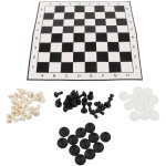 �chiquier 2 en 1 avec dames - 32 pi�ces d'�checs et 24 dames - jeu de soci�t� pour enfants et adultes ...