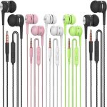 Écouteurs intra - auriculaires avec câble plat et microphone sans enchevêtrement, 5 pièces Écouteurs intra - auriculaires avec câble plat et microphone sans enchevêtrement, 5 pièces