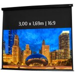Ecran de projection motoris� 3, 00 x 1, 69m - format 16:9 - carter noir
