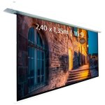Ecran de projection motoris� encastrable 2, 40 x 1, 35m - format 16:9 - wi - fi