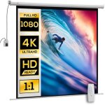 Écran de projection motorisé home - cinéma format 1:1 85 pouces 4k hd avec télécommande blanc noir Écran de projection motorisé home - cinéma format 1:1 85 pouces 4k hd avec télécommande blanc noir